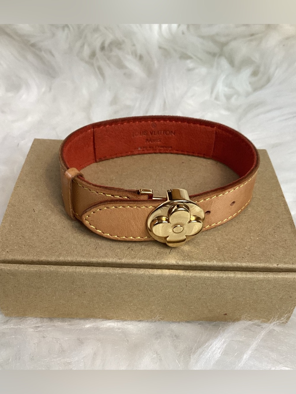 LOUIS VUITTON Leather Monogram Millennium Wish Bracelet